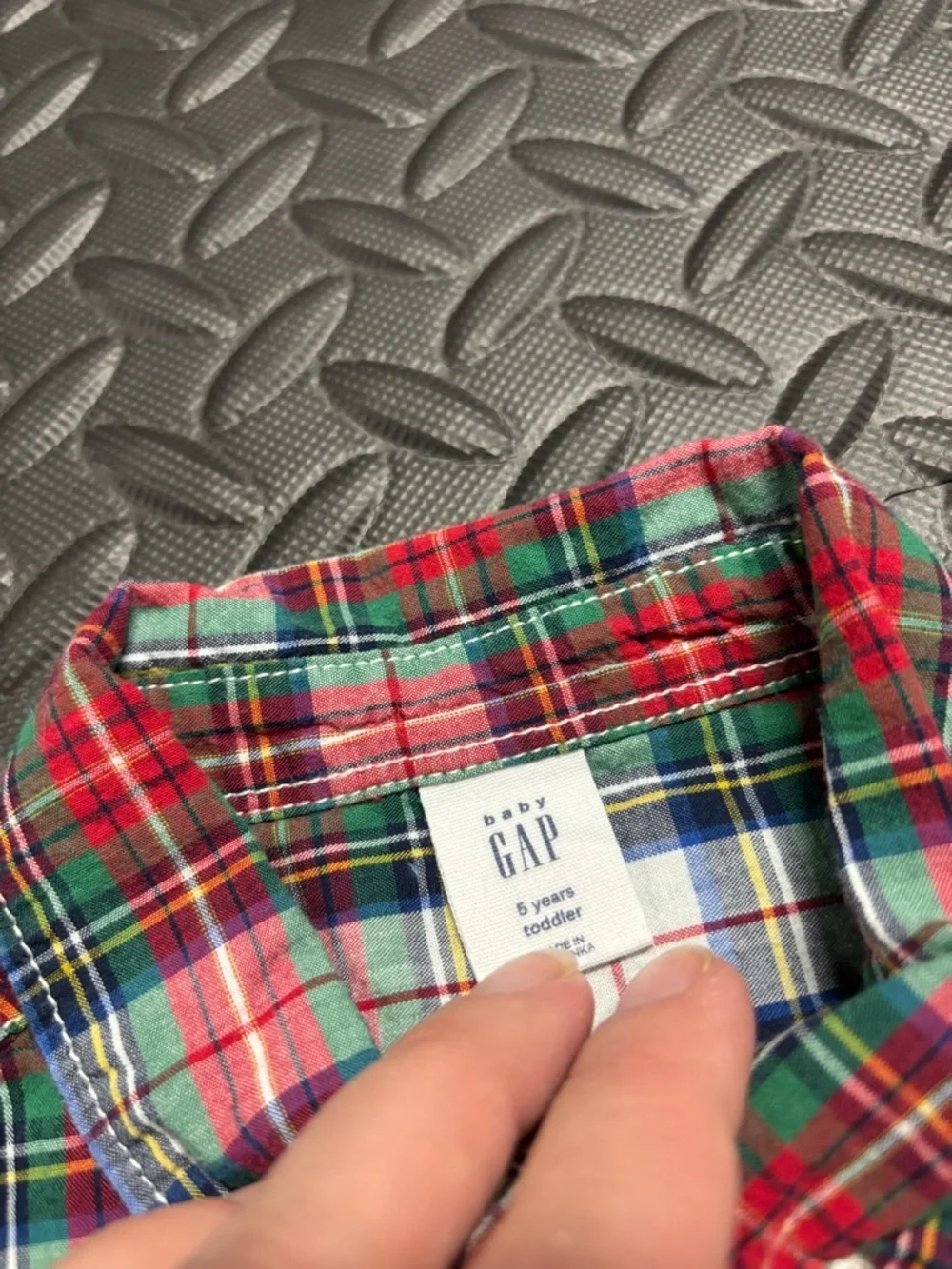 Baby Gap Plaid Button Up Shirt 5T Boys Red Green Long Sleeve